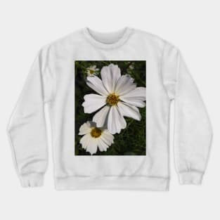 White Cosmos Flowers Crewneck Sweatshirt